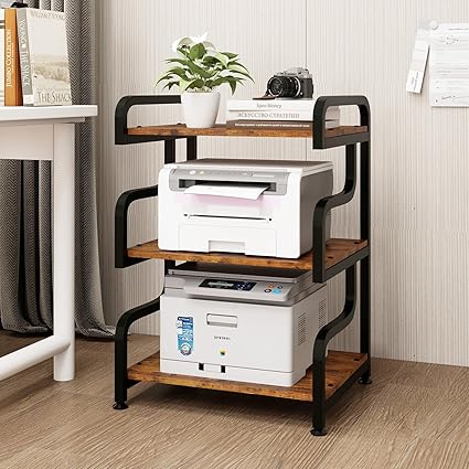 3-Tier Printer Stand with Wheels Movable Storage Cart