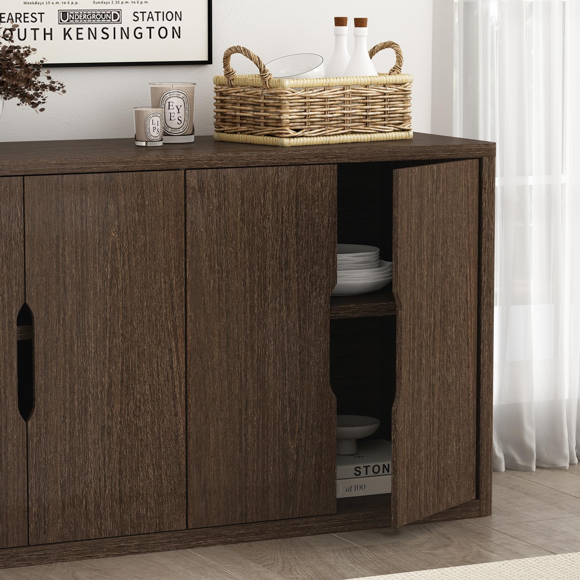 60" Modern Sideboard Buffet Cabinet with Storage