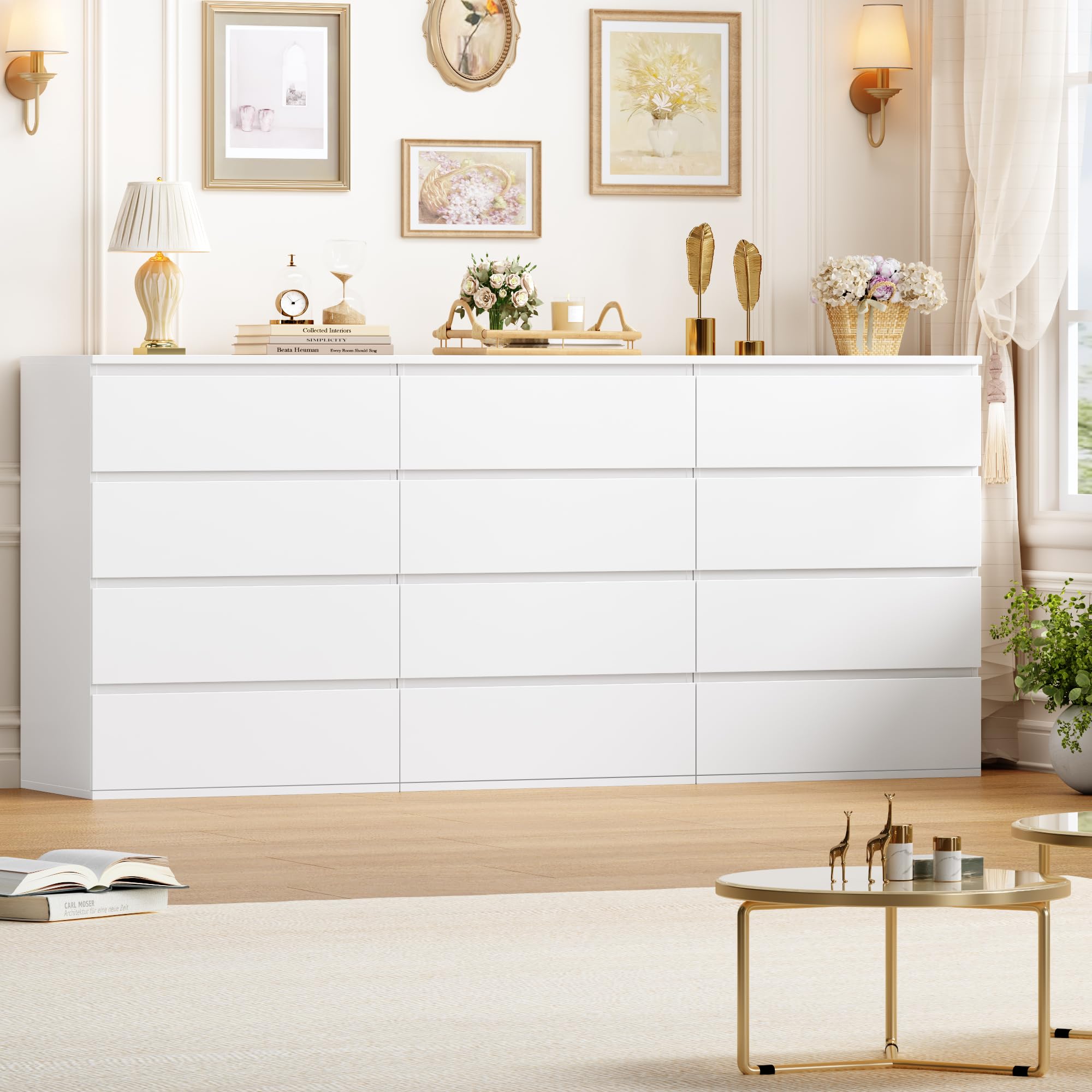 4 Drawer Dresser White Modern Storage Chest