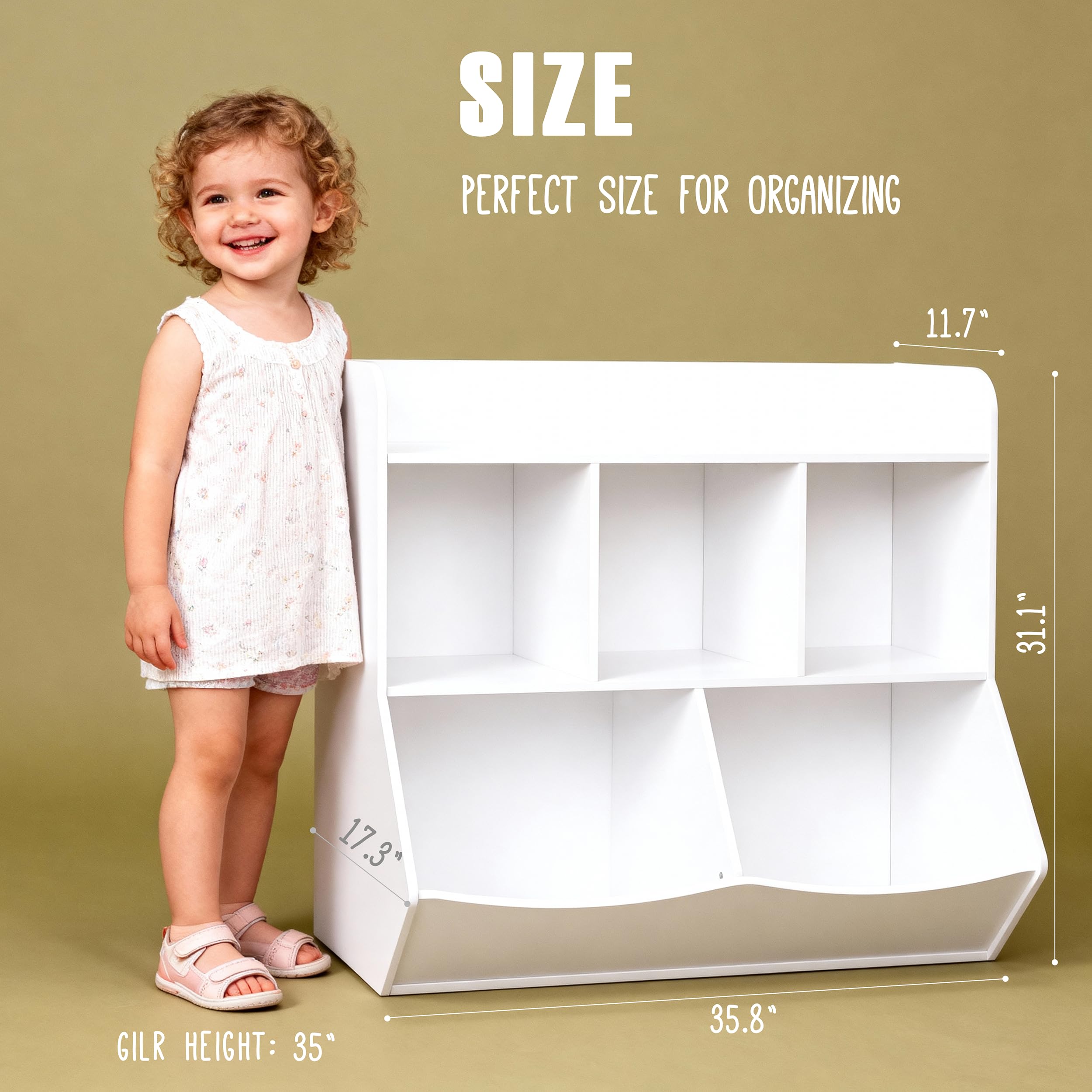 Kids Toy Storage Organizer with Bookcase