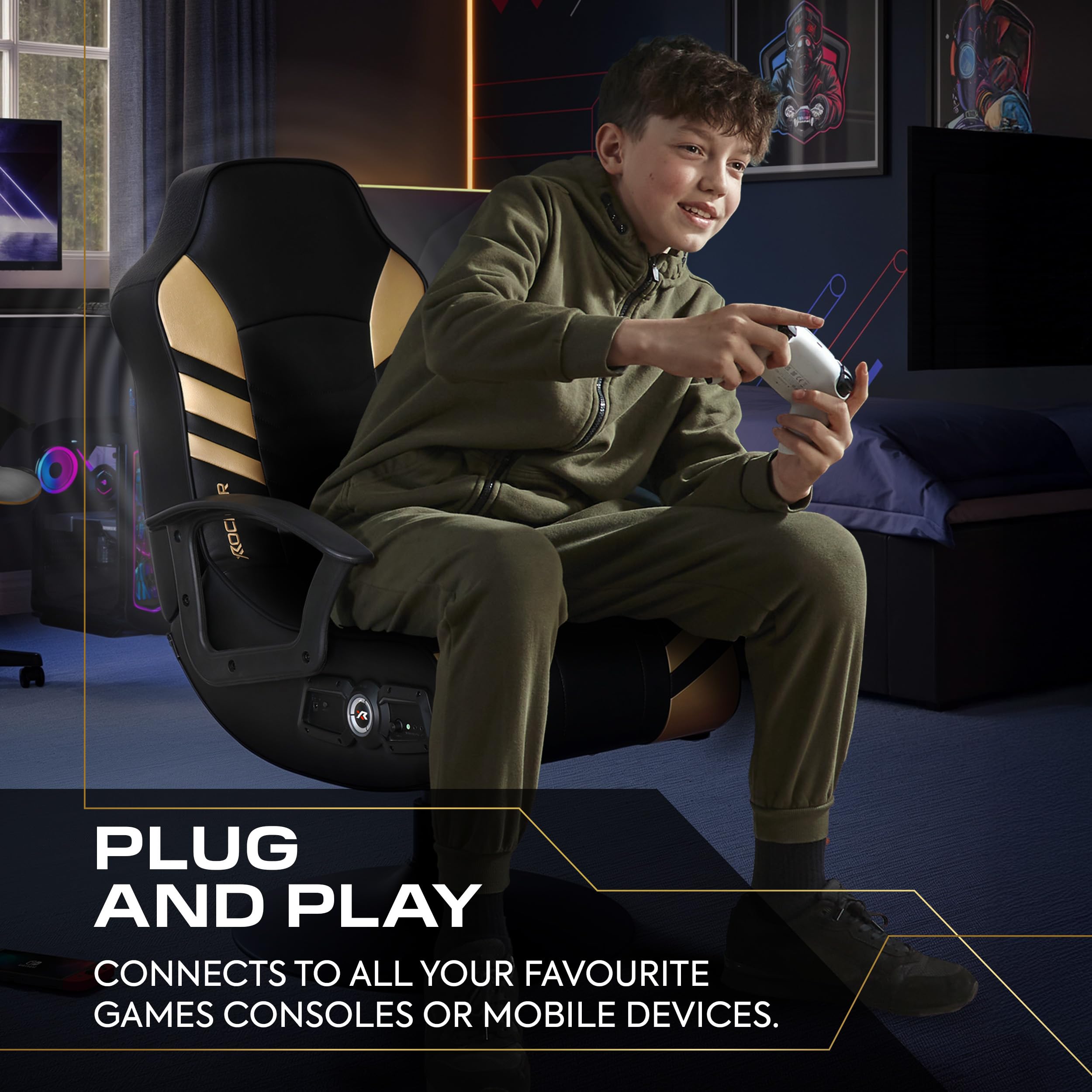 Youth Gaming Chair with Built-in Audio Speakers