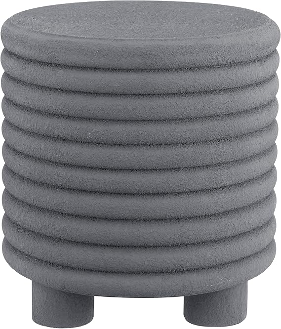 18" 3-Legged Drum Accent Table - Indoor/Outdoor White Frosted