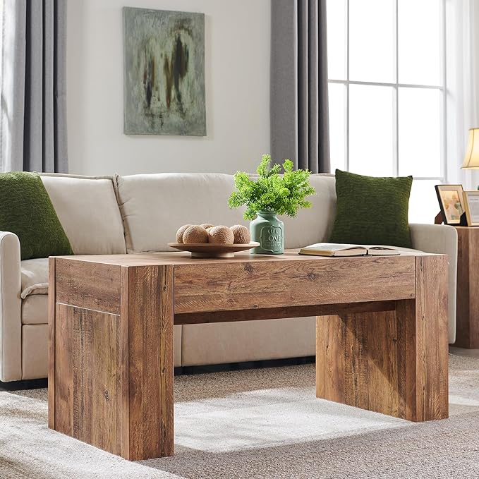 Modern Farmhouse Coffee Table with Storage Drawer