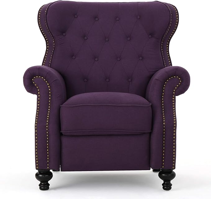 Button Tufted Wingback Recliner Chair