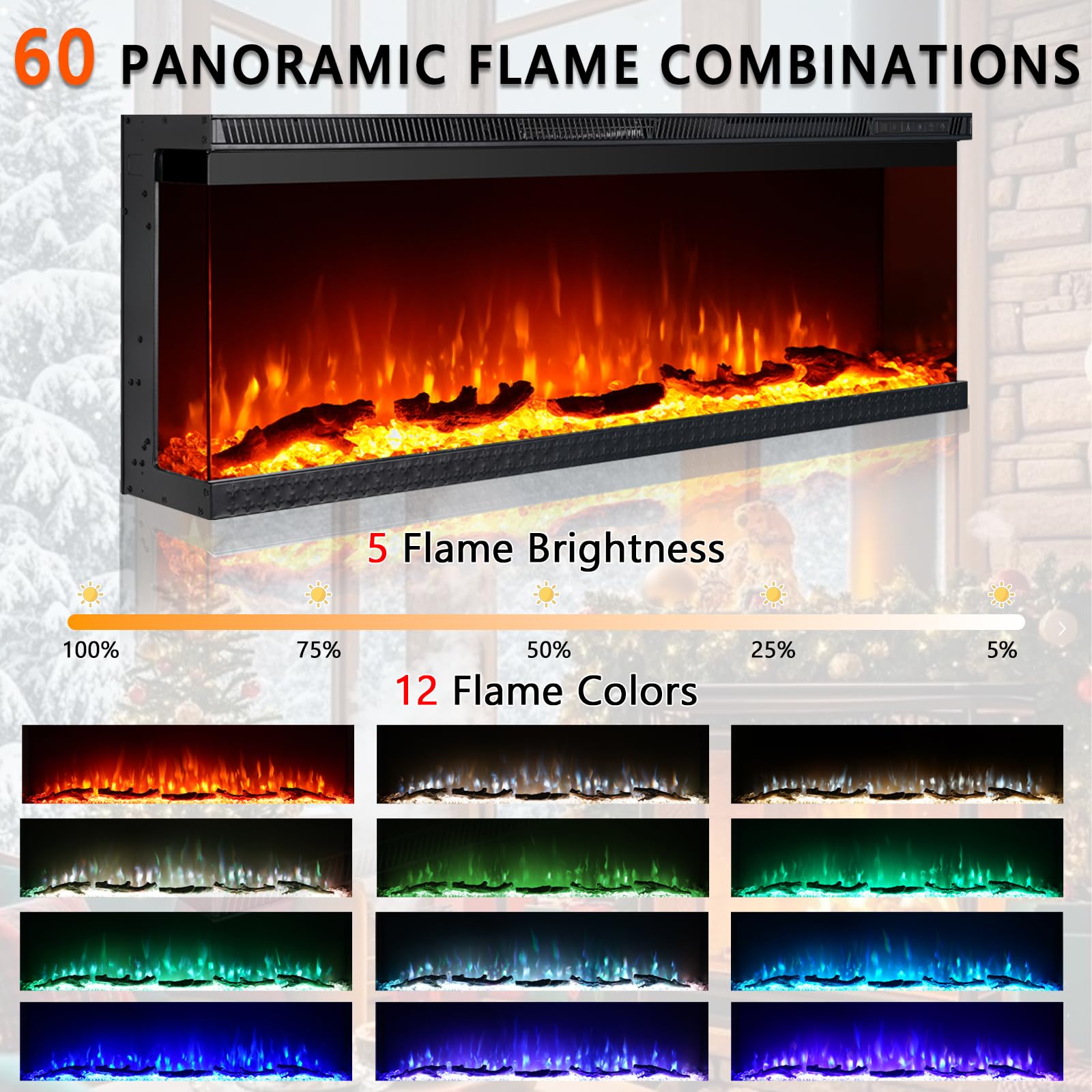 40" White Electric Fireplace with Mantel