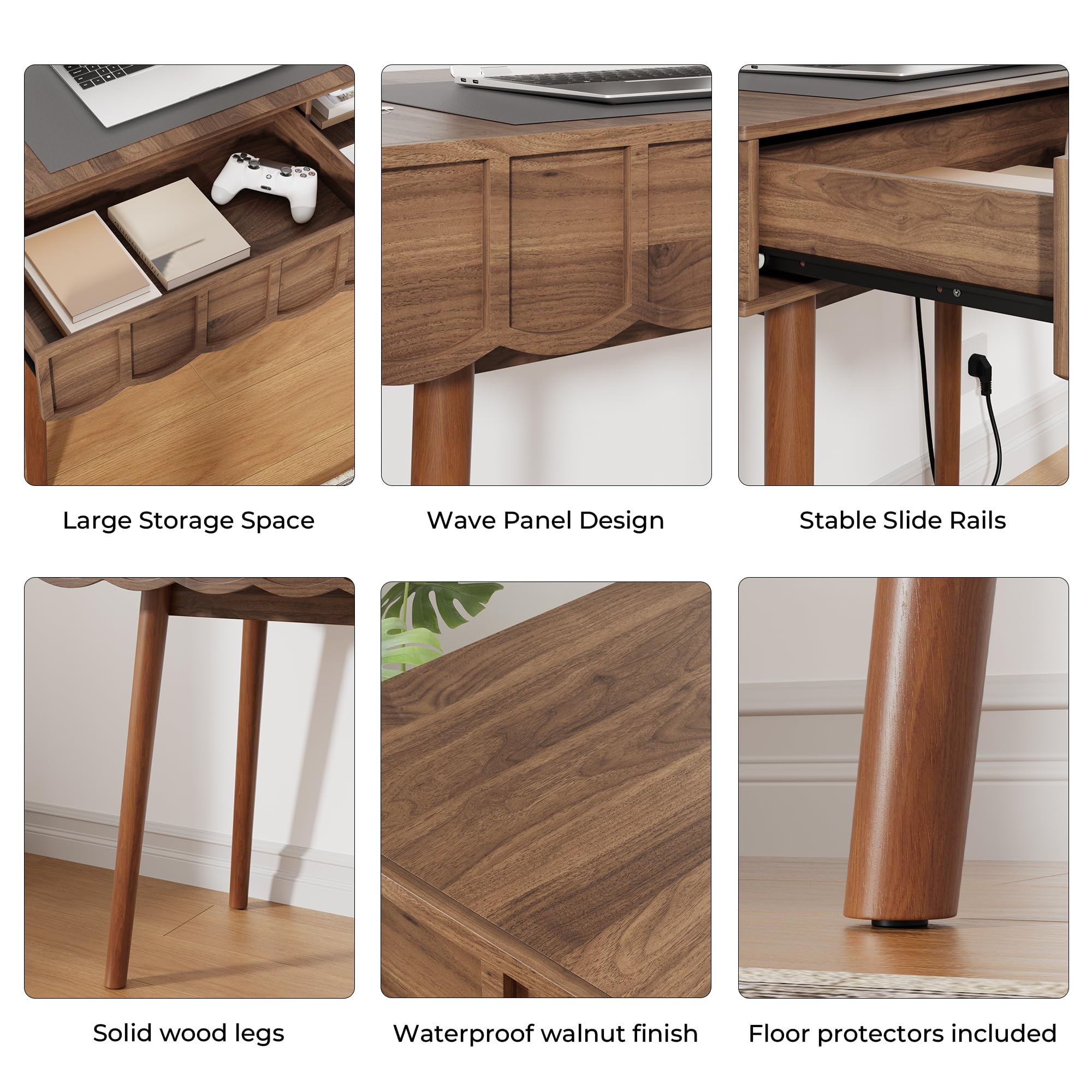 Mid Century Modern Executive Desk with Drawer