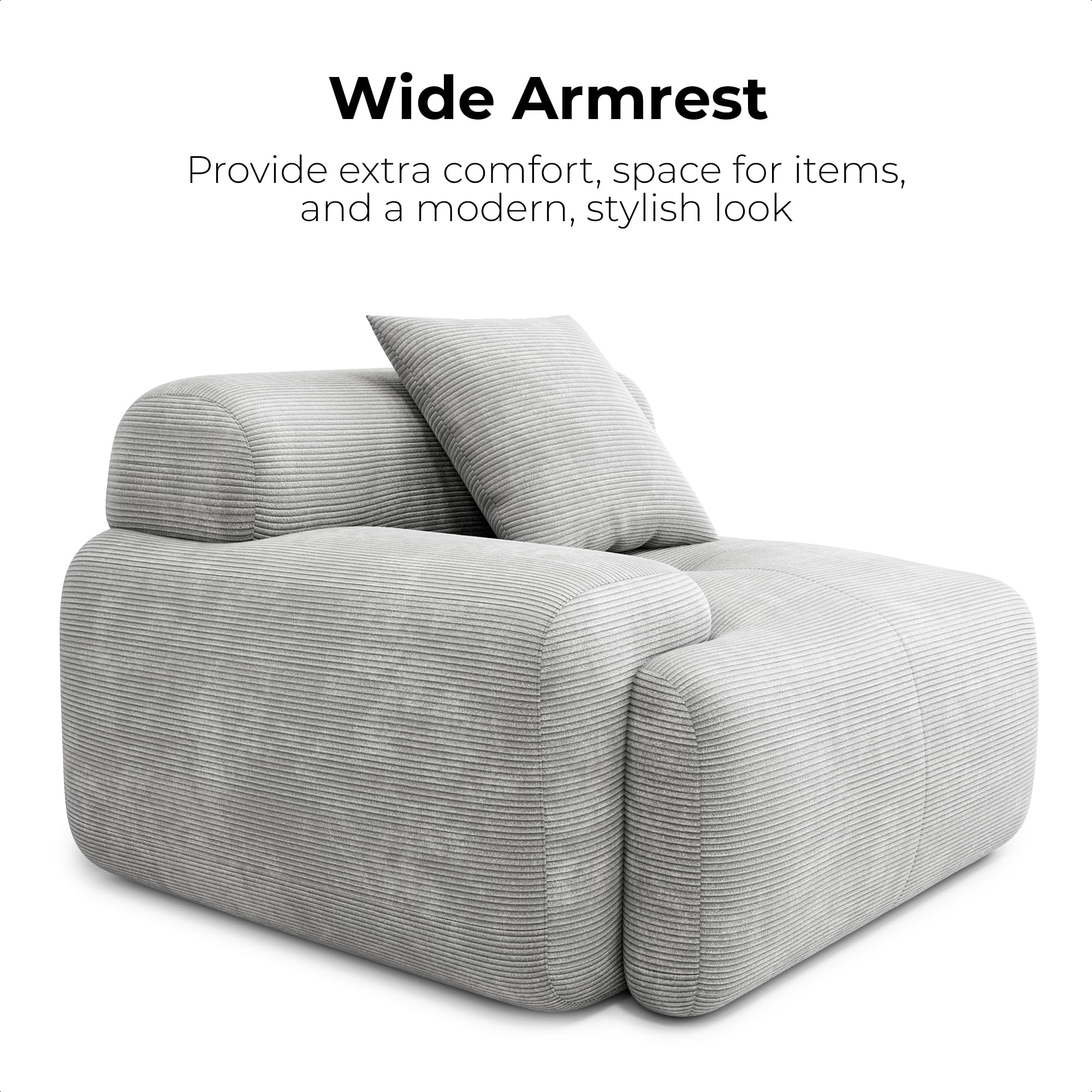 118" Modular Sectional Sofa L-Shaped with Ottoman