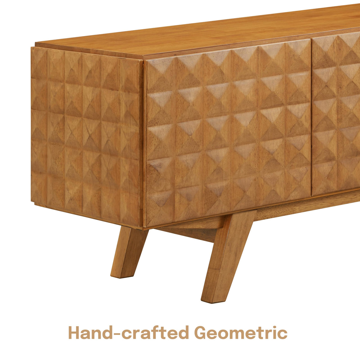 Sapa Mid-Century Modern Solid Wood TV Stand 4-Door Media Console