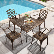 5 Piece Cast Aluminum Patio Dining Set