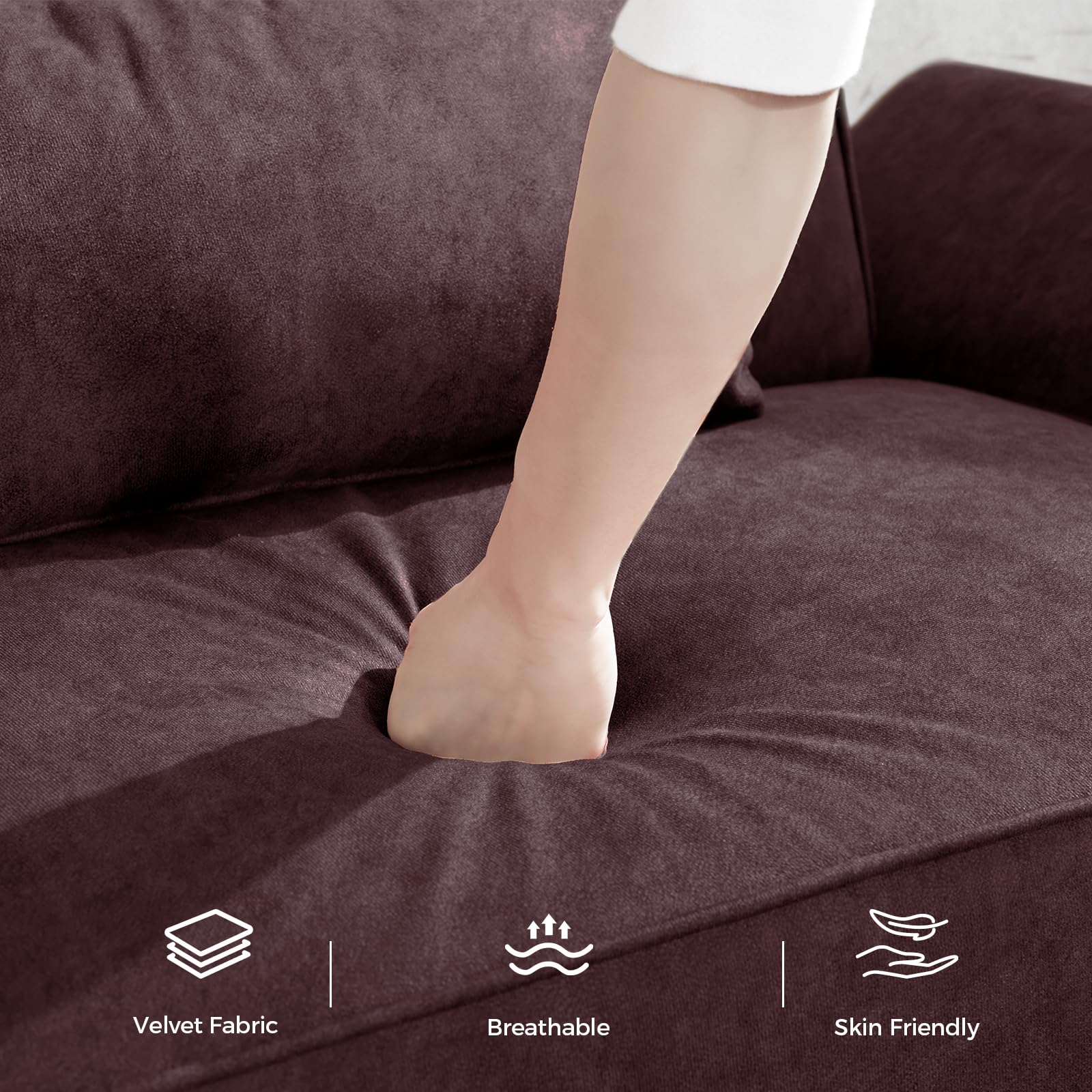 Convertible Futon Sofa Bed with Adjustable Backrest and Armrests