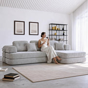 104" Modular Sofa Bed - 8-in-1 Convertible Sectional Couch with High Resilience Sponge