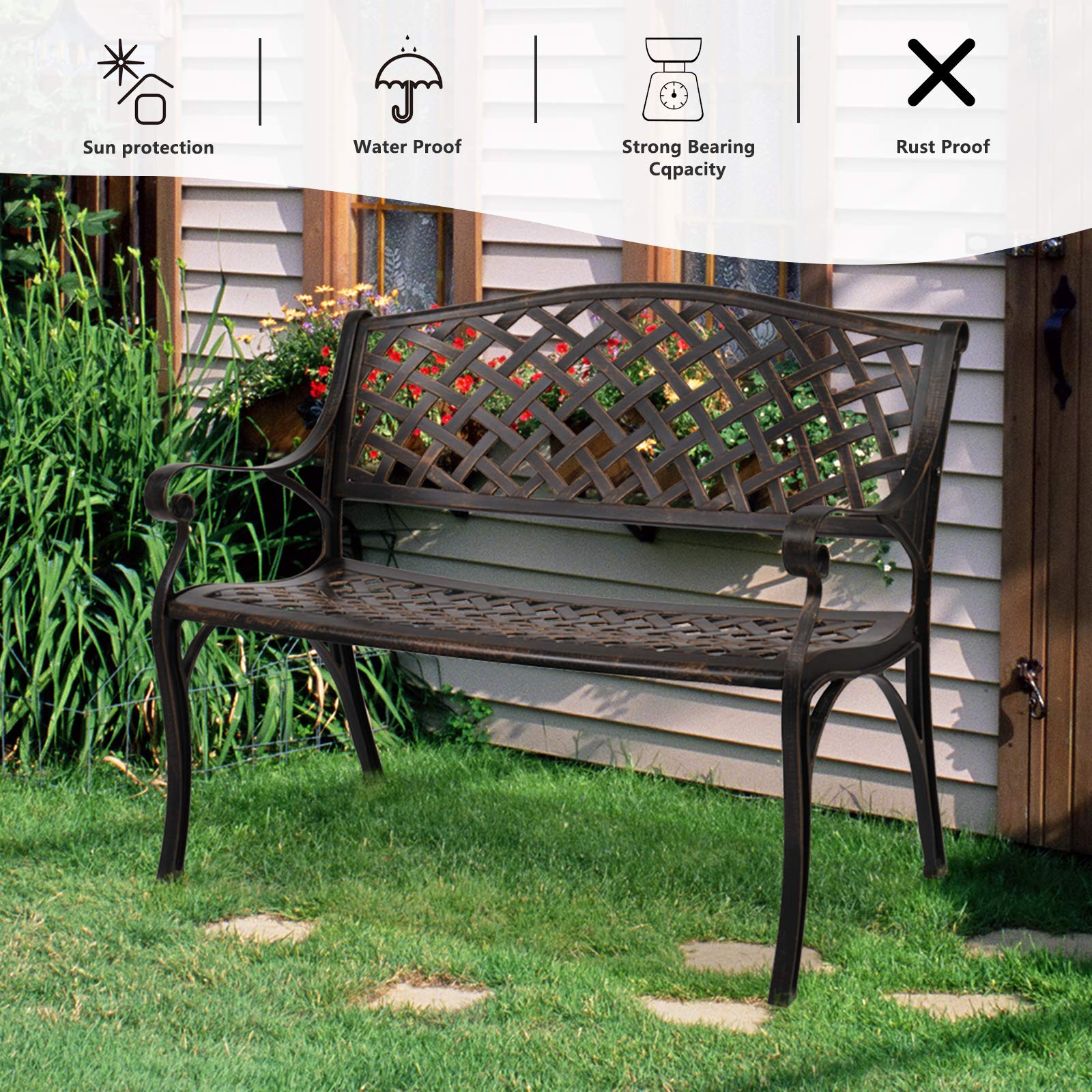 Outdoor Aluminum Garden Bench
