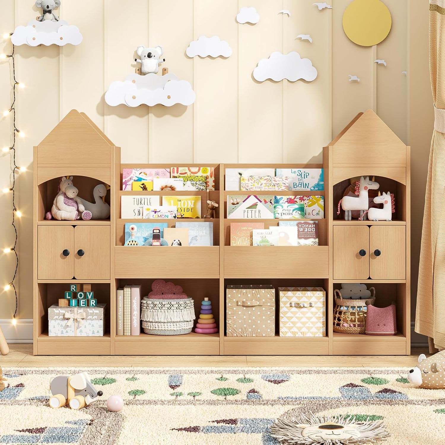 Castle Shape Children's Storage Bookshelf