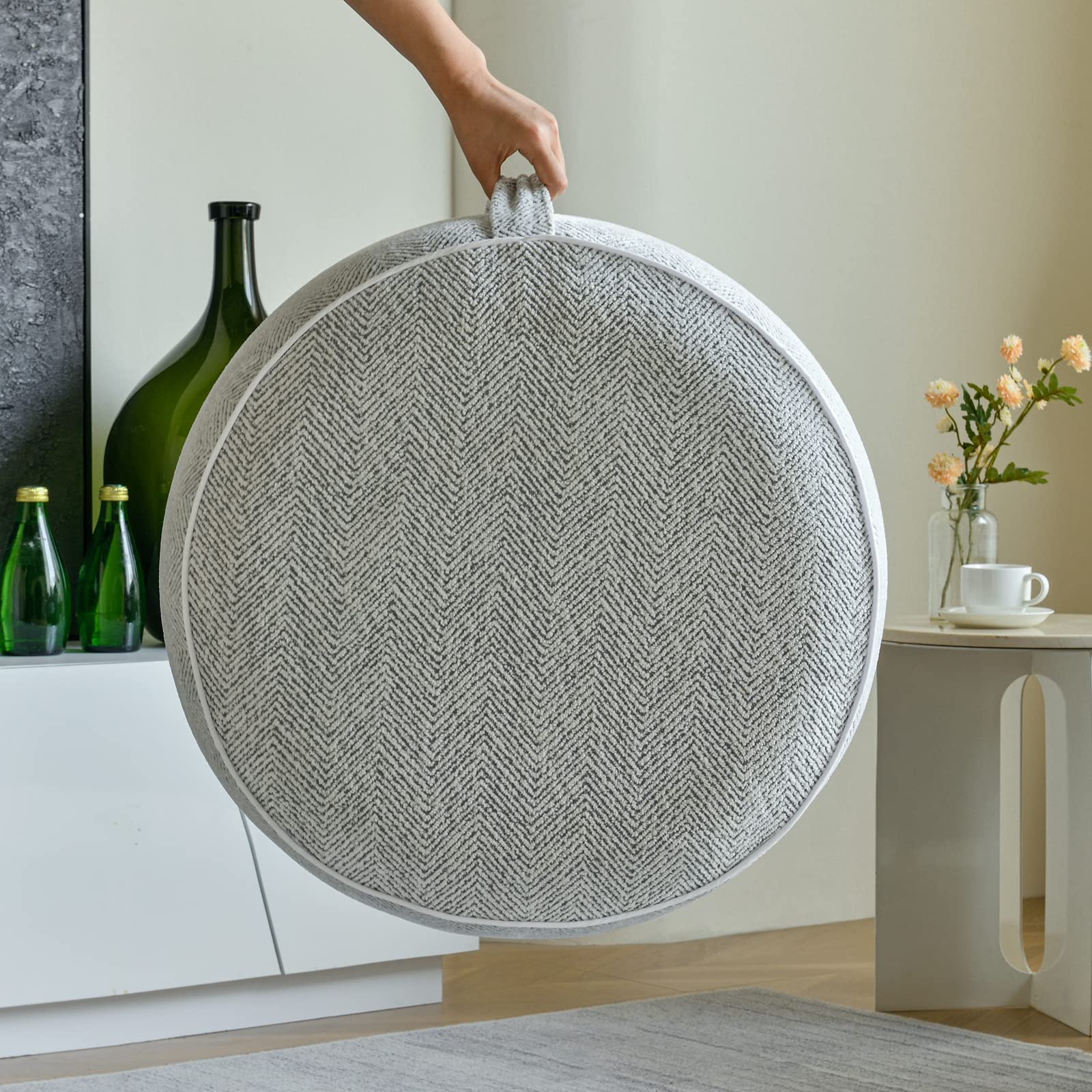 Inflatable Pouf Ottoman with Storage
