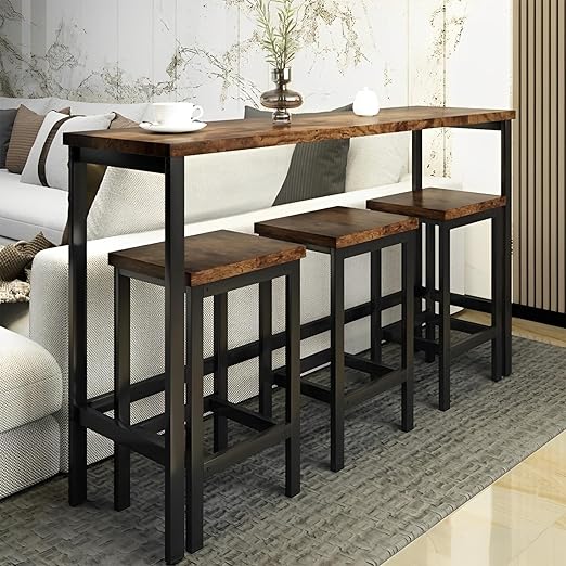 4-Piece Counter Height Dining Set with Stools