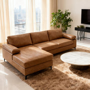 Faux Leather Sectional Sofa with Chaise