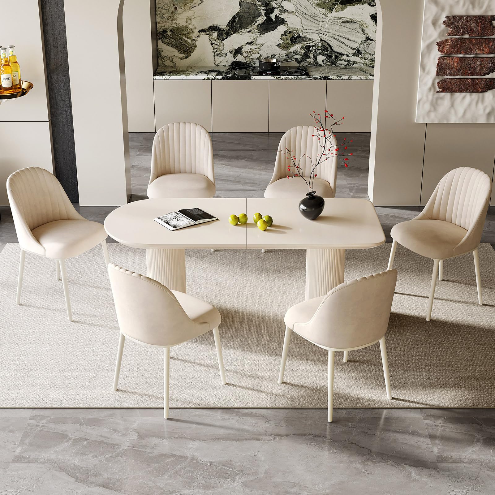 Dining Table Set with 6 Chairs - Modern Kitchen Table