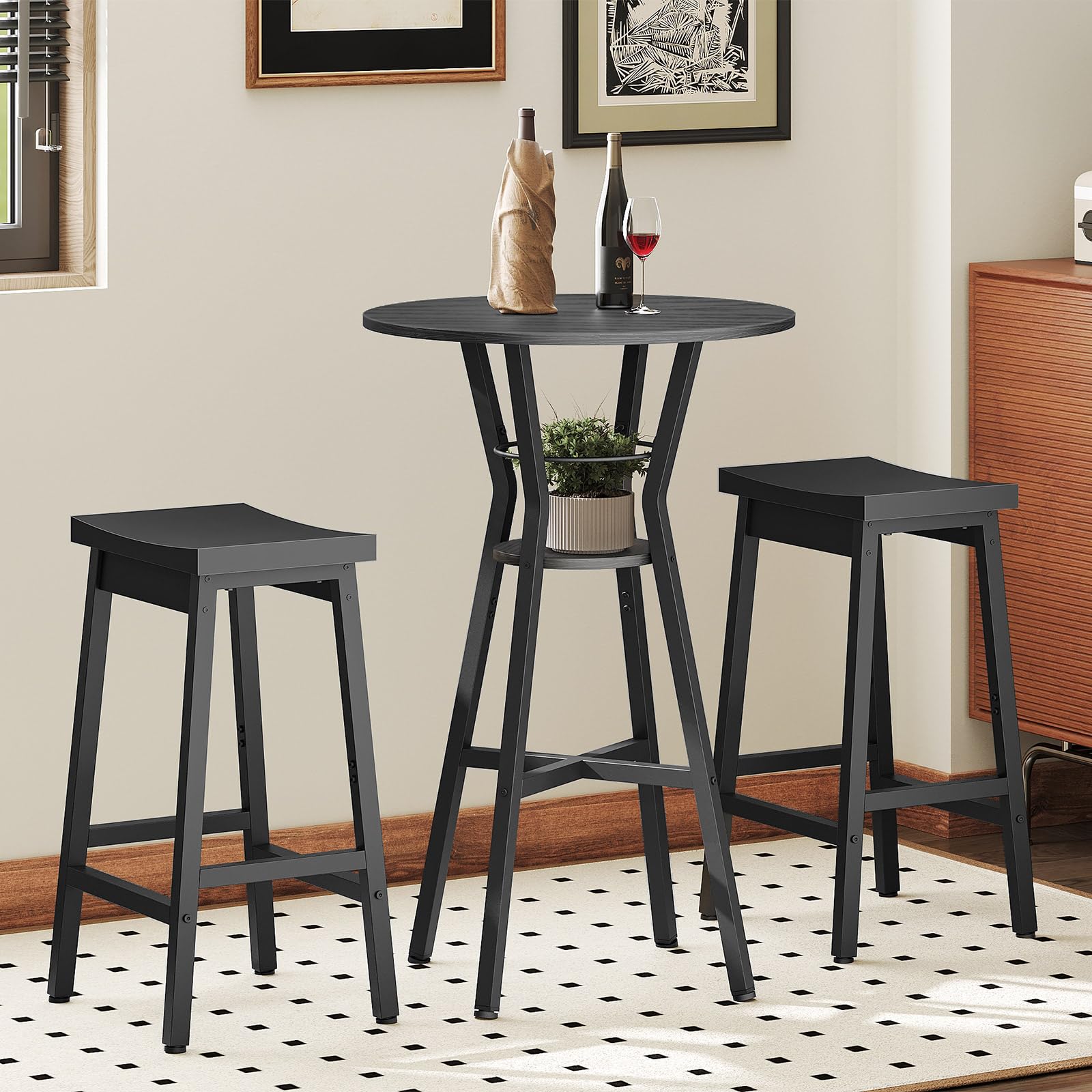 2-Tier Round Bar Table