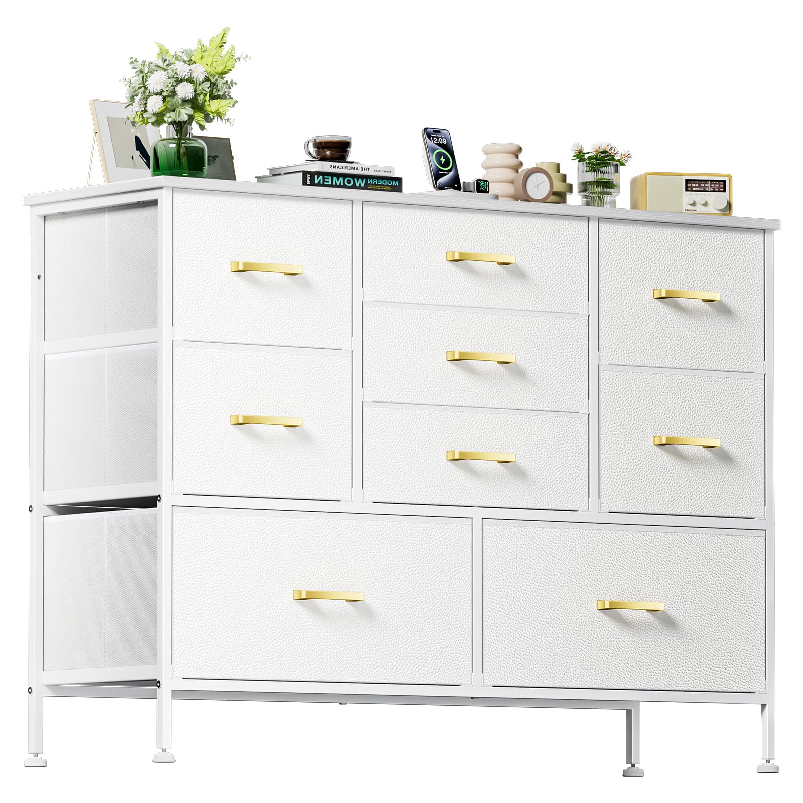 9 Drawer Dresser with Fabric Storage - Modern Bedroom Organizer 43.31" W