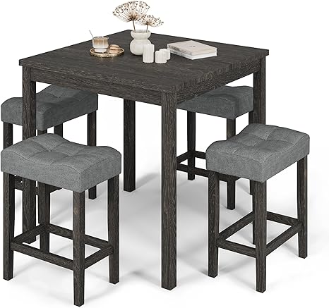 3-Piece Counter Height Bar Table Set with USB Charging