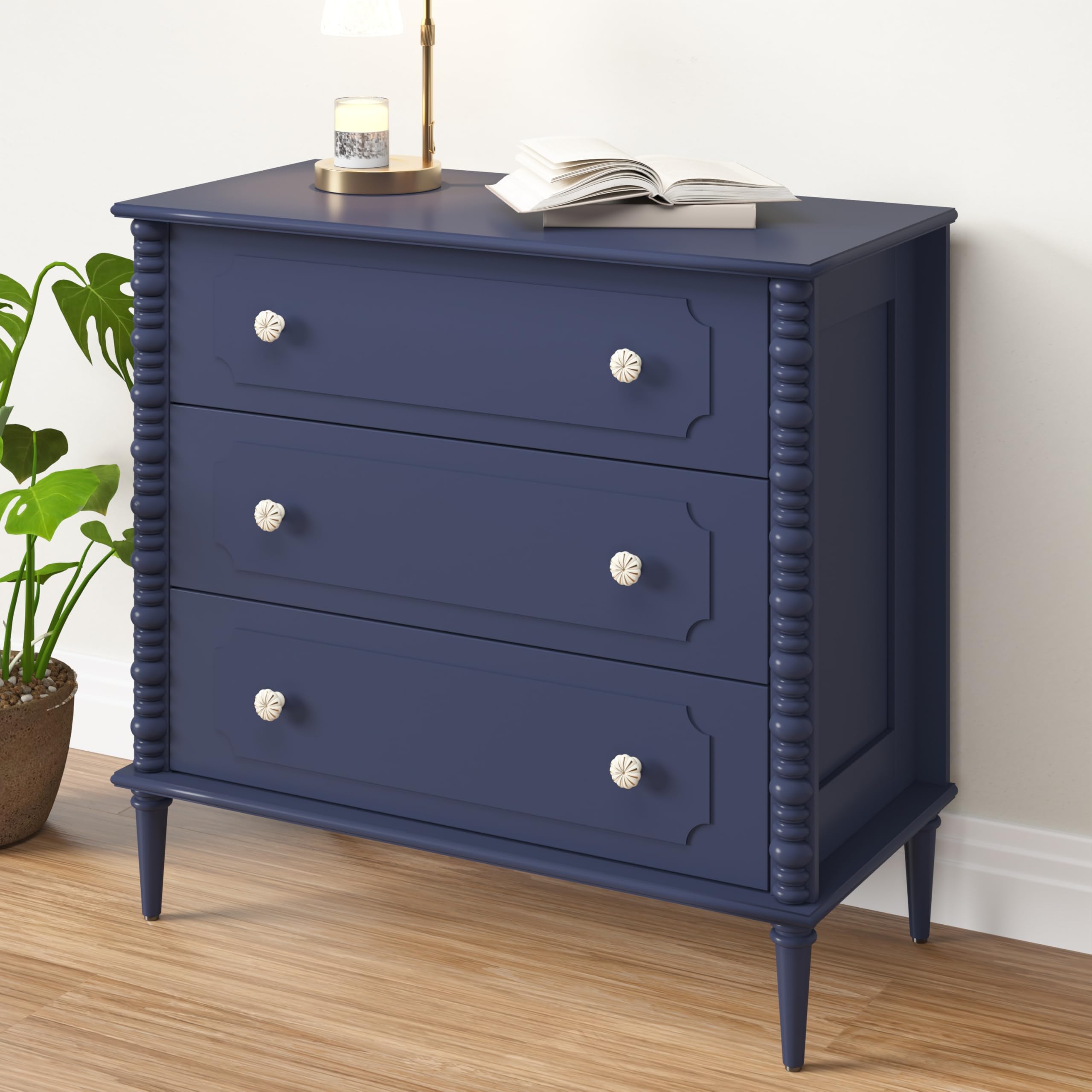 3 Drawer Dresser with Turned Legs