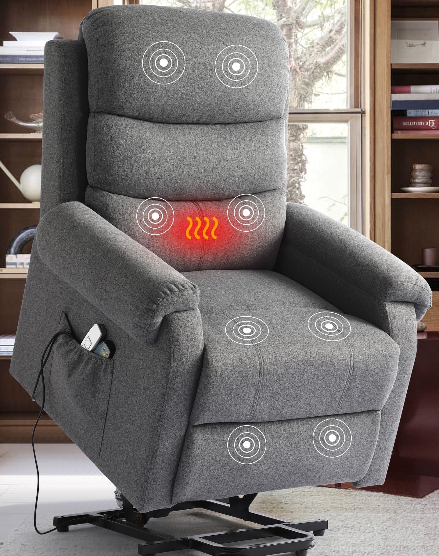 Electric Power Lift Recliner Chair with Massage and Heat