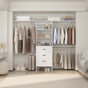 8FT Wood Closet Organizer System with Drawer