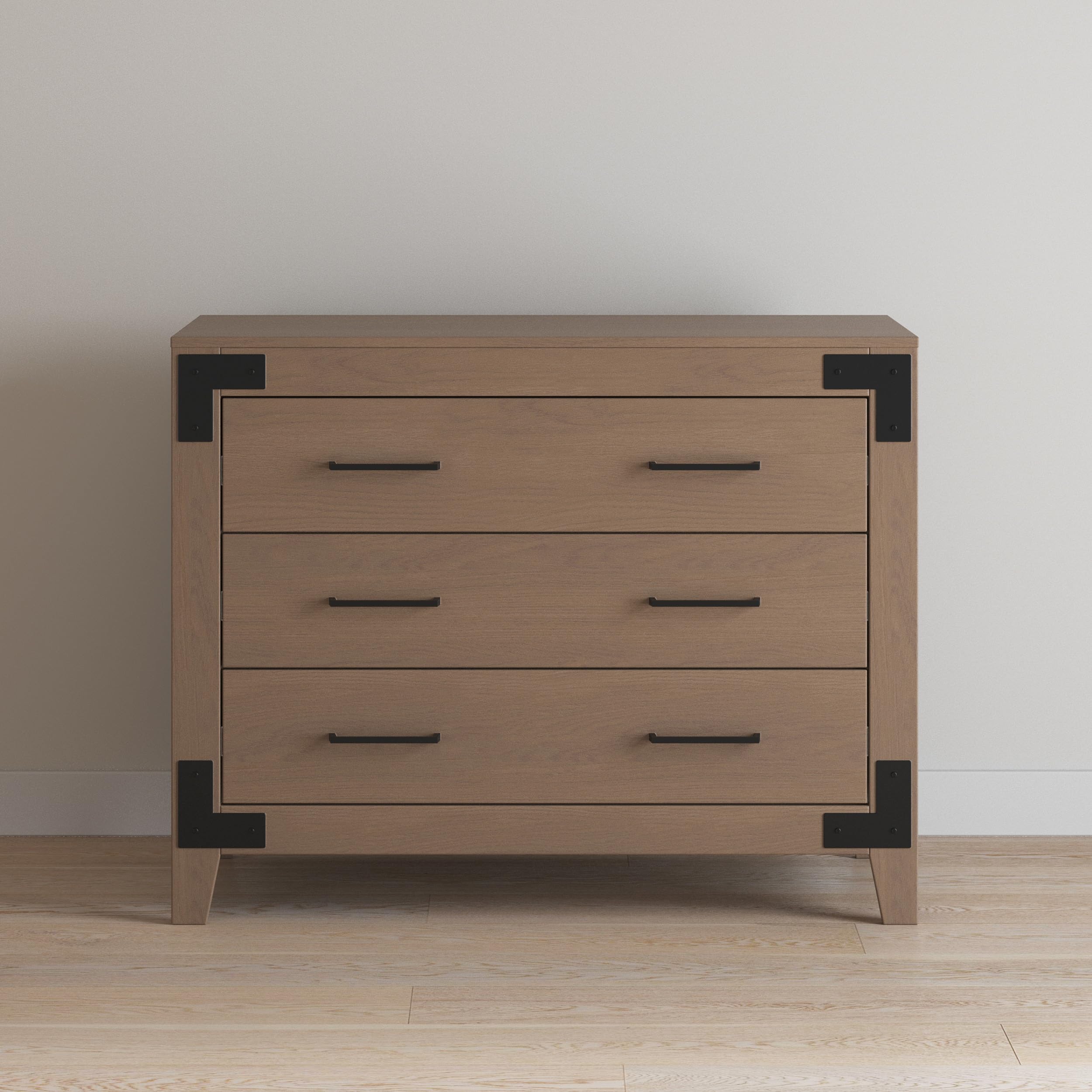 Lucas 3 Drawer Dresser - Modern Farmhouse Style with Anti-Tip Kit