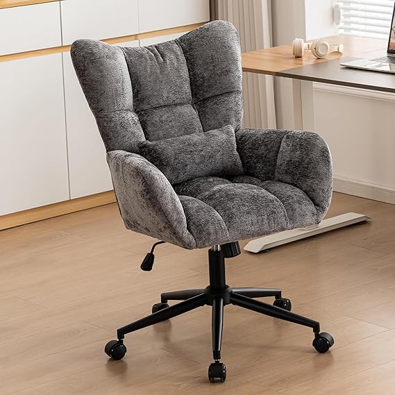 Tufted Chenille Swivel Office Chair
