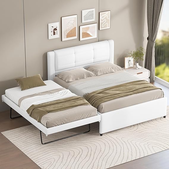 Full Size Upholstery Platform Bed with Trundle