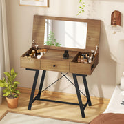 Vanity Desk with Flip Top Mirror and Charging Station