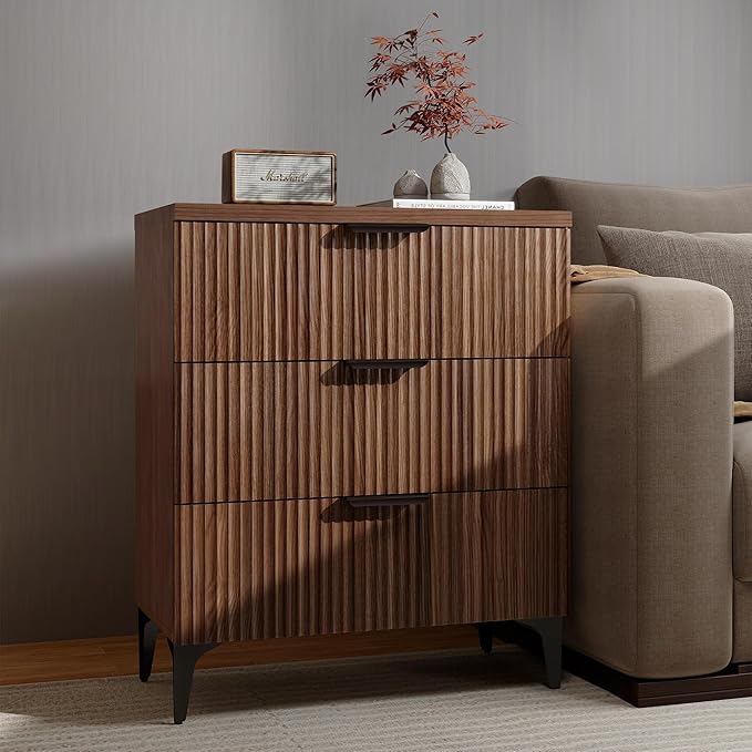 Fluted 2-Drawer Nightstand Set