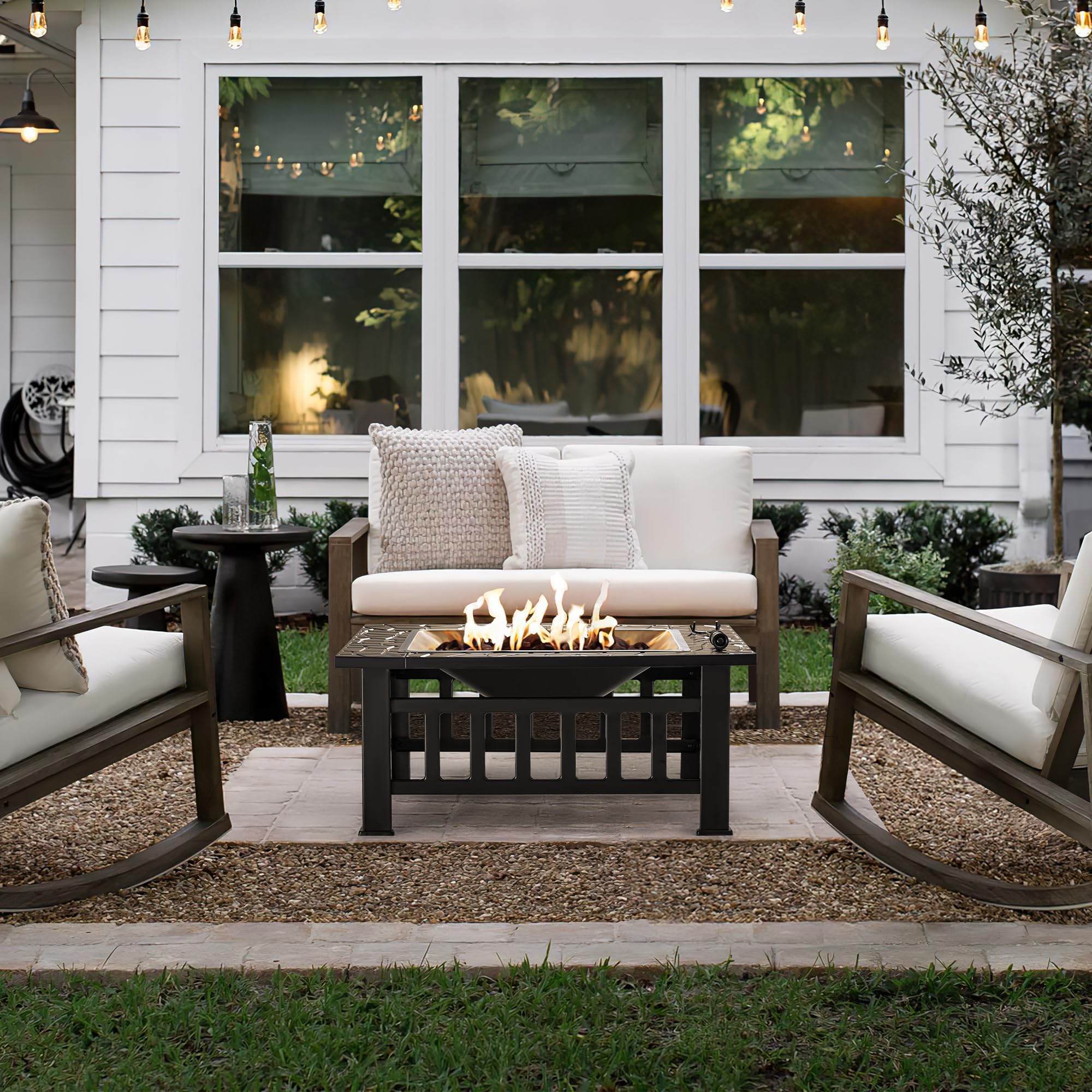 32 Inch Square Fire Pit Table