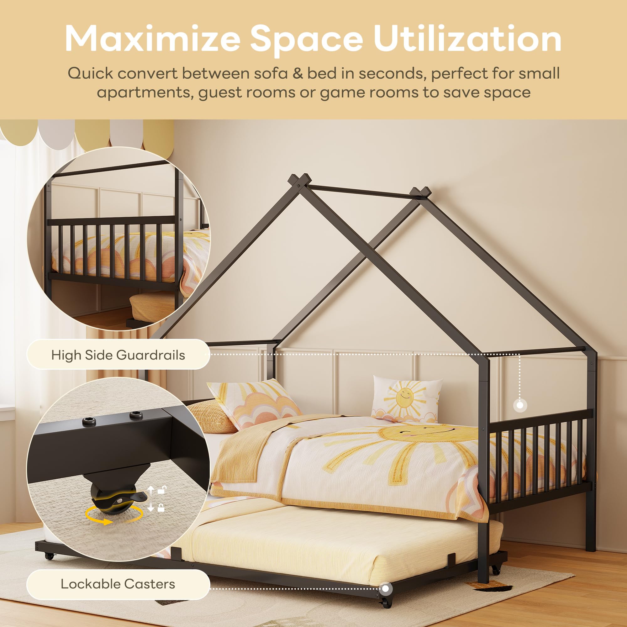 Twin House Daybed with Trundle