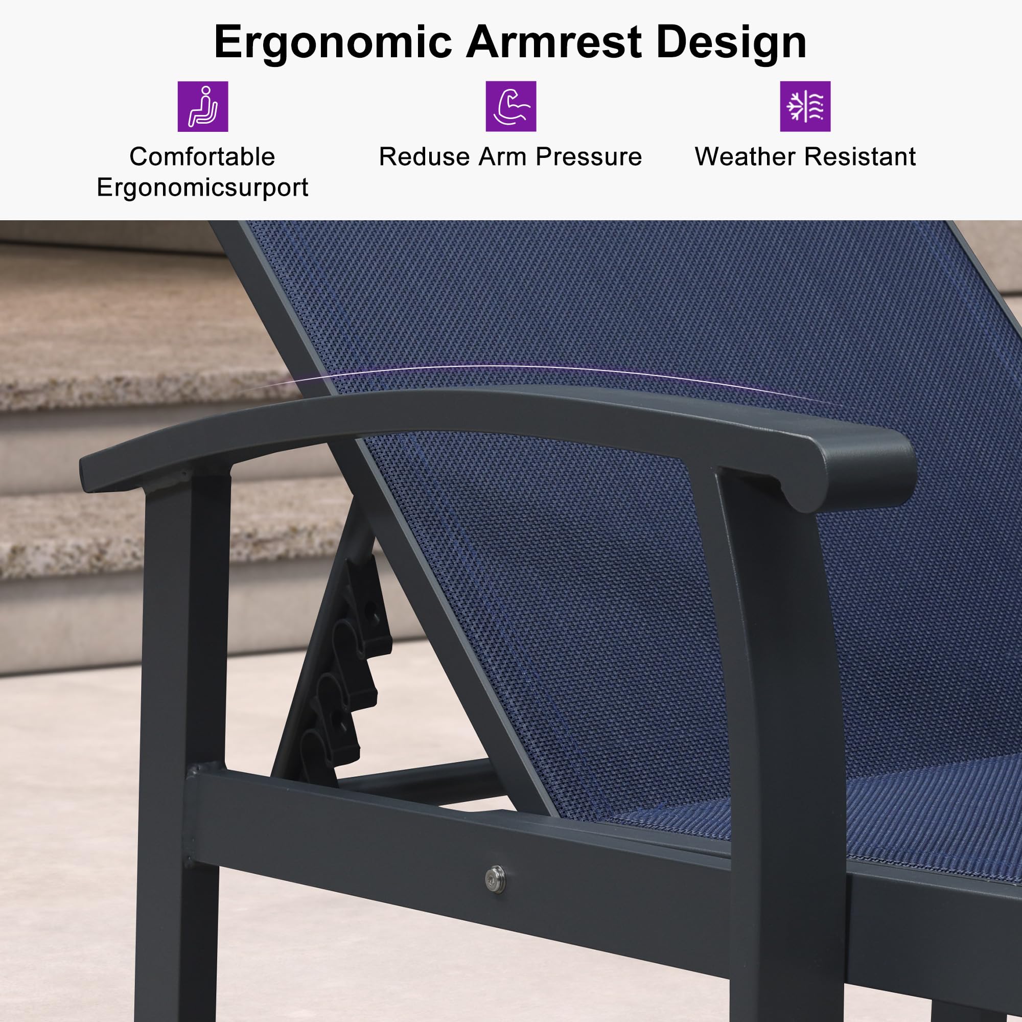 Outdoor Chaise Lounge Set with Side Table
