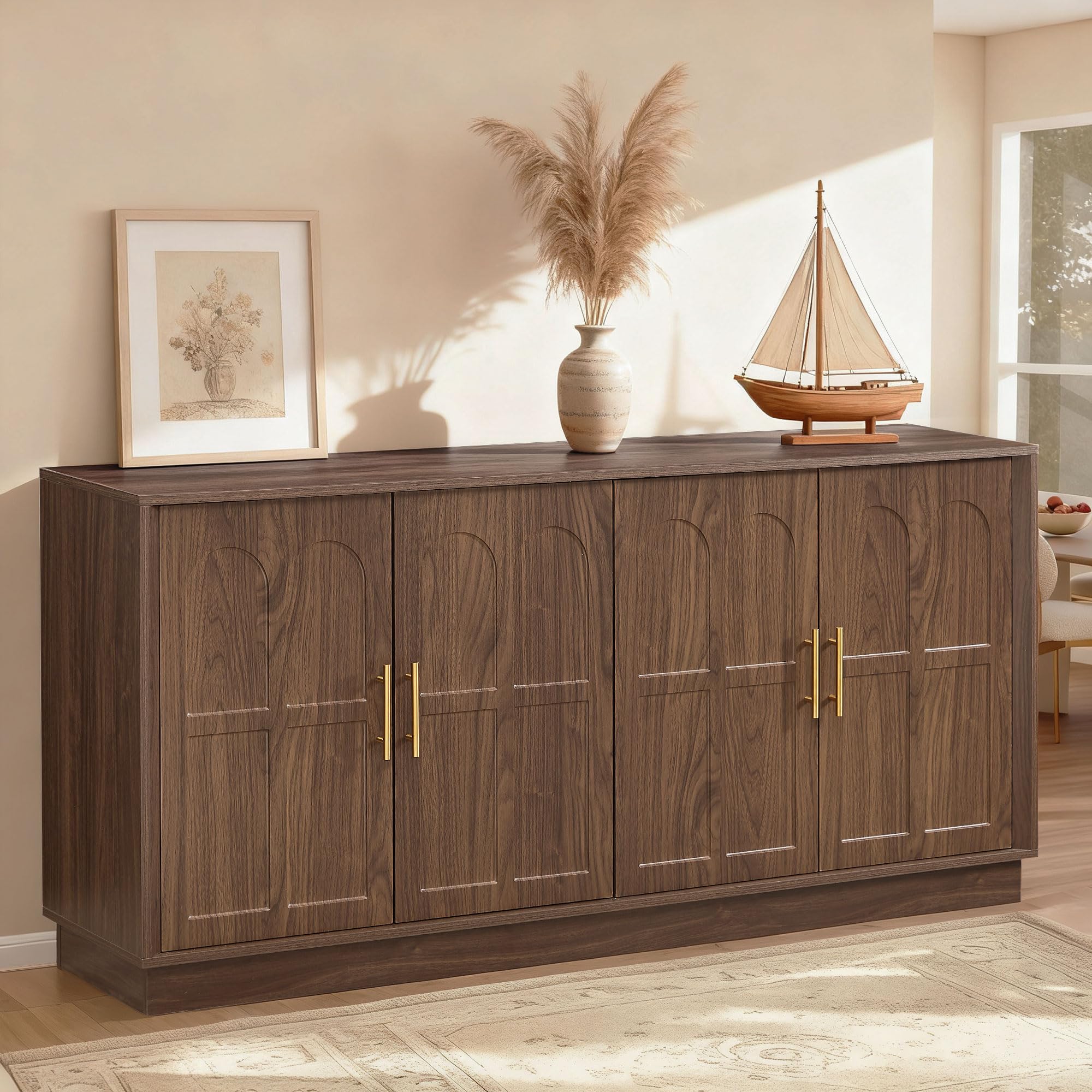 Sideboard Buffet Cabinet with Arched Doors