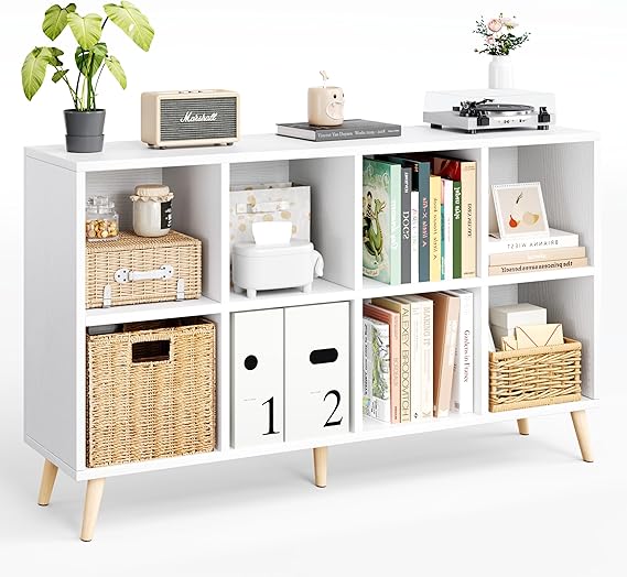 8-Cube Bookshelf with Legs Rustic Brown