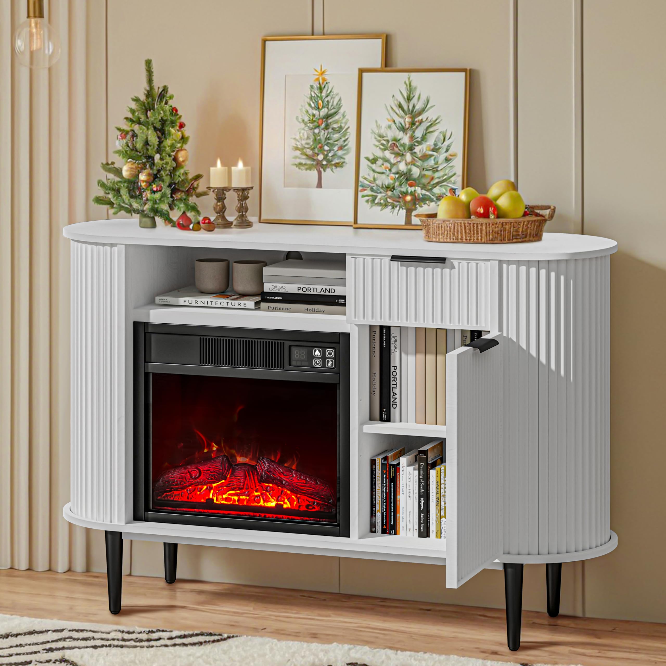 50" Electric Fireplace TV Stand with Storage