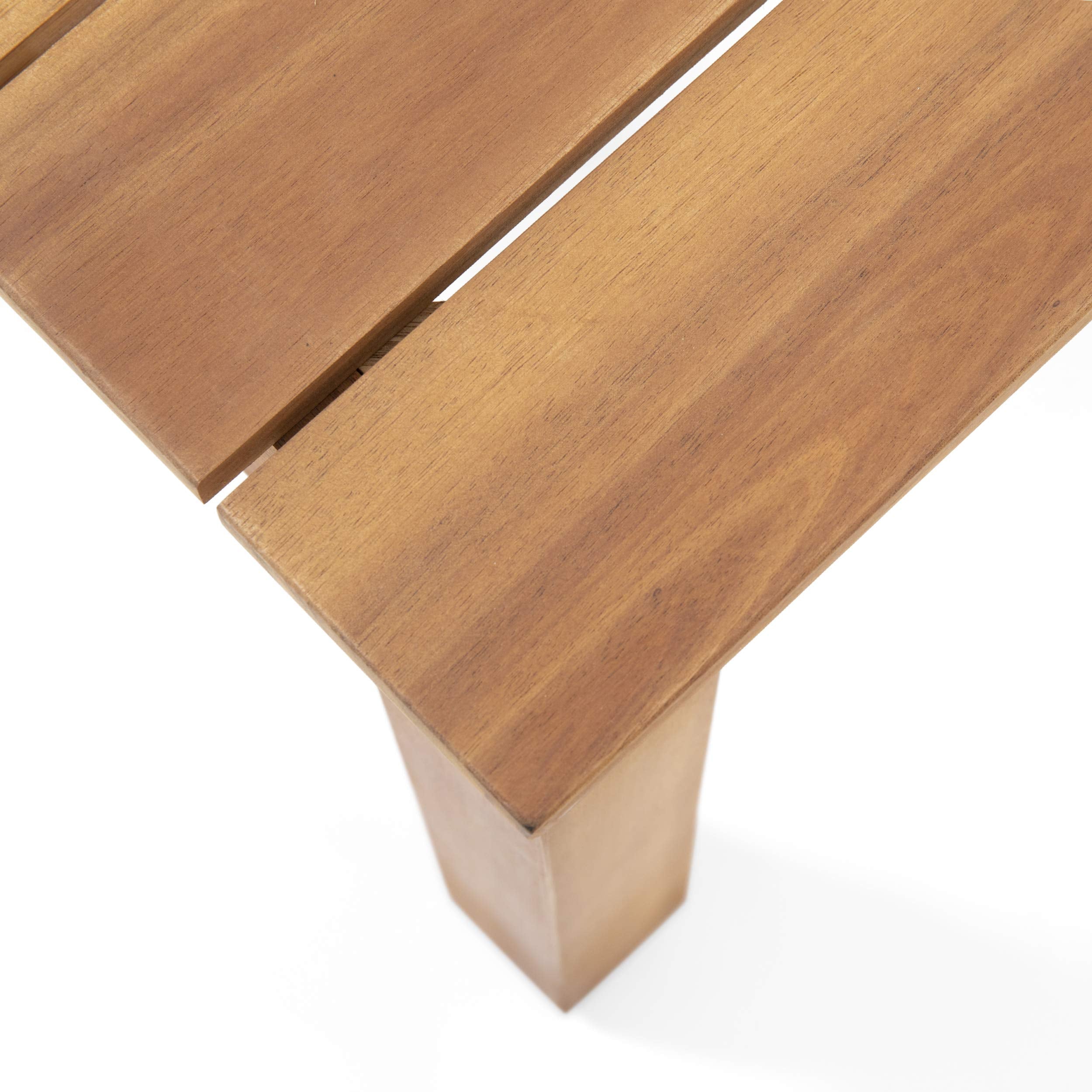 Acacia Wood Outdoor End Table Brown Patina