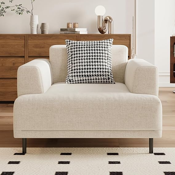 Modular Sectional Sofa 109.4" Wide Mid-Century Modern Fabric Couch