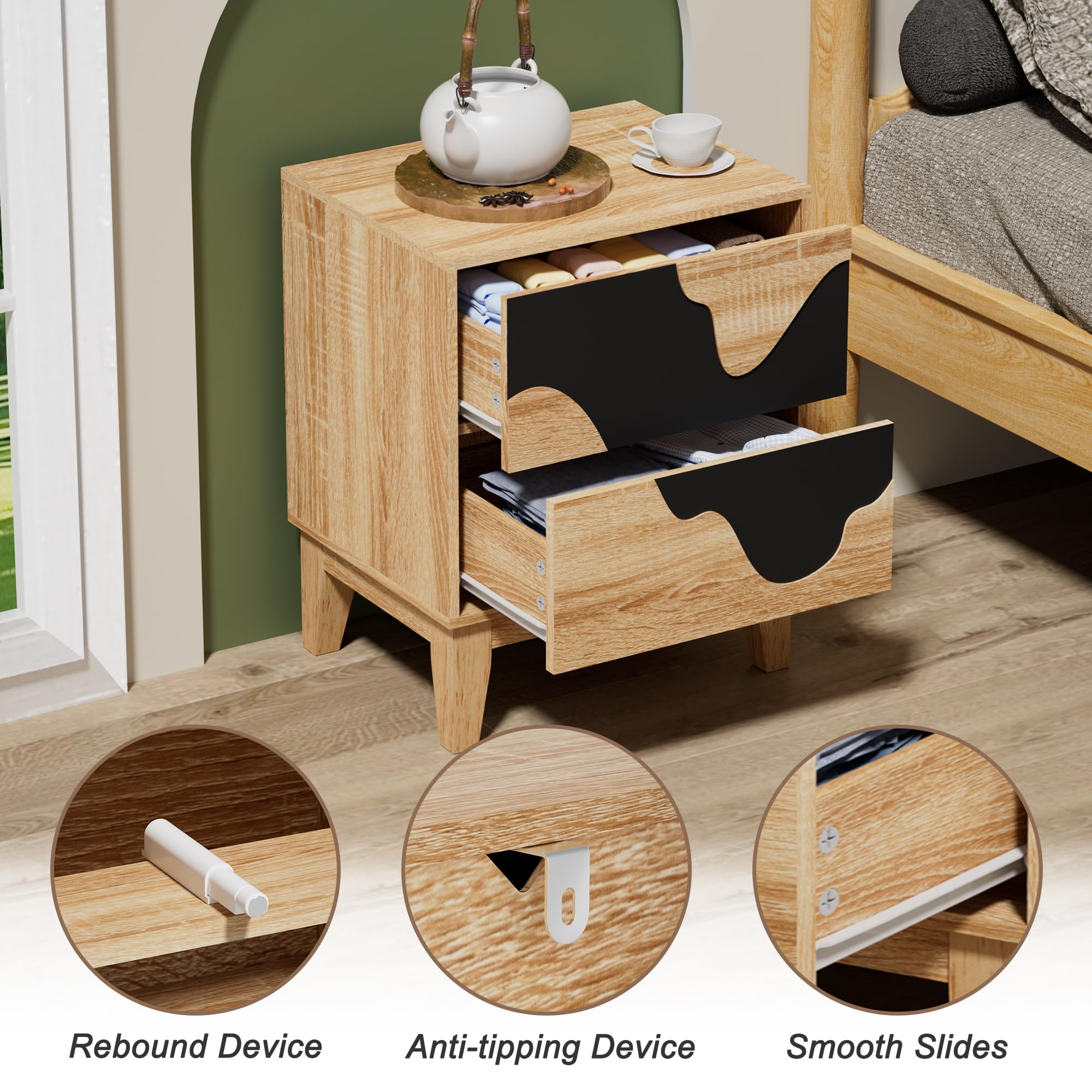 9-Drawer Dresser with 2 Nightstands Set