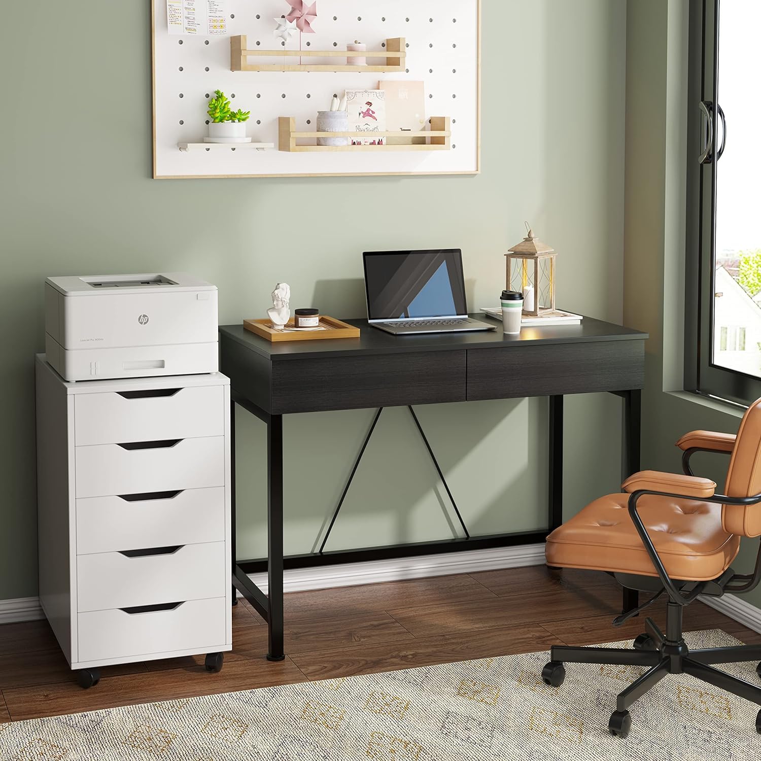 Small Computer Desk with Drawers 39 Inch