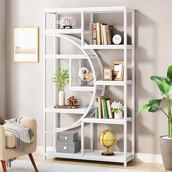 Industrial 5 Tier Bookshelf with 9 Open Storage Shelves