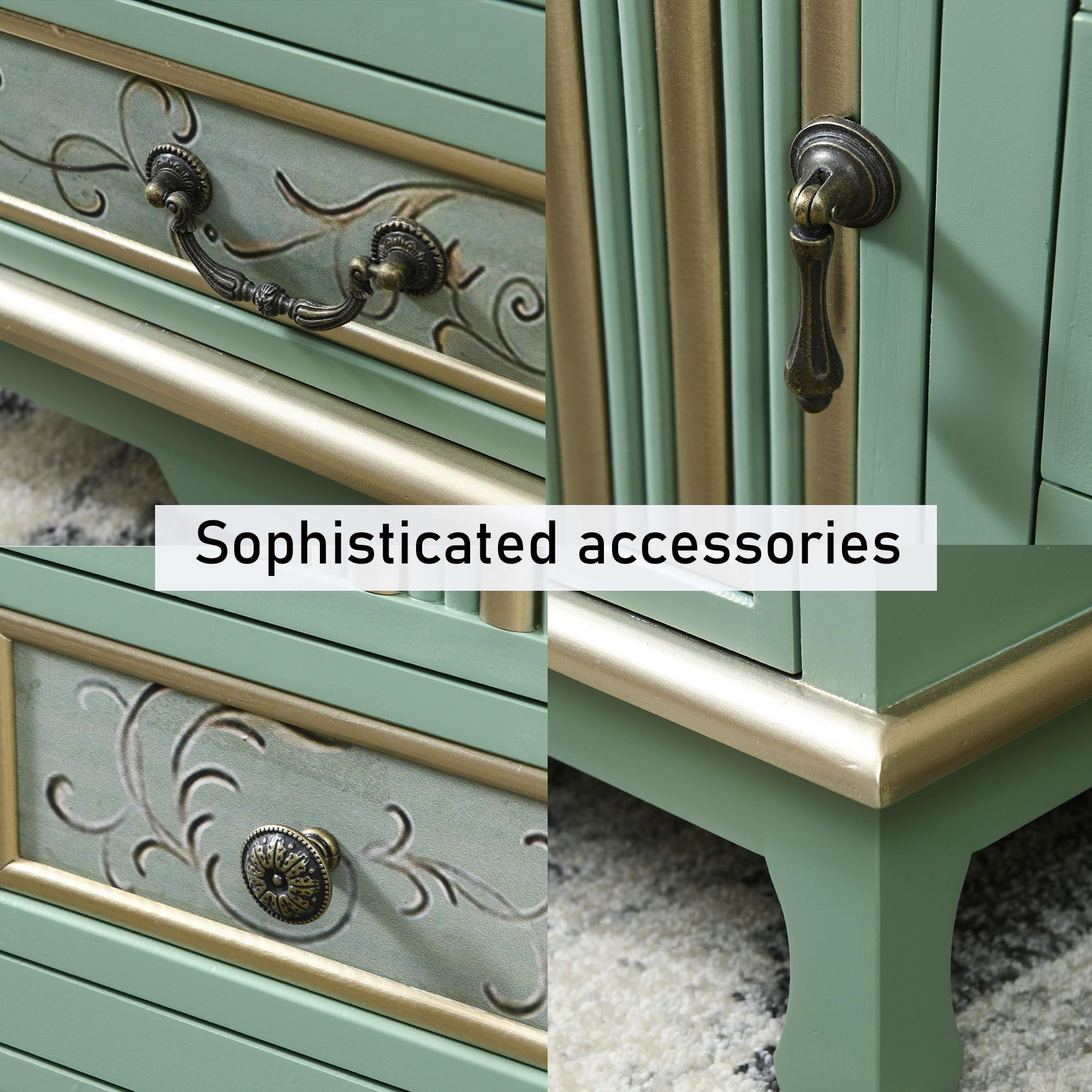Vintage Accent Chest with 5-Drawers and Door