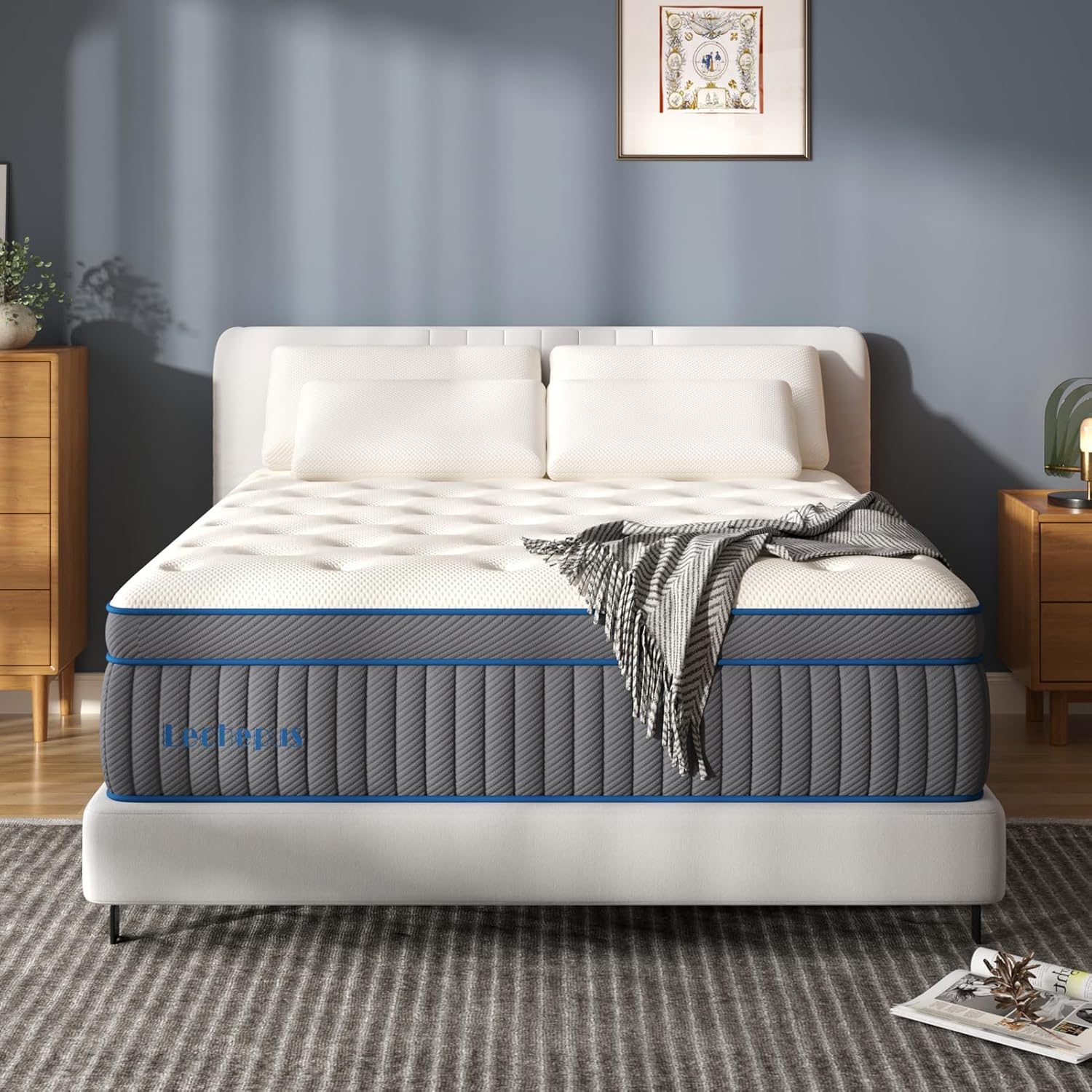 14 Inch Queen Mattress Medium Plush Hybrid with Cooling Gel Memory Foam
