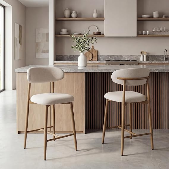 Counter Height Bar Stools Set of 4 Upholstered