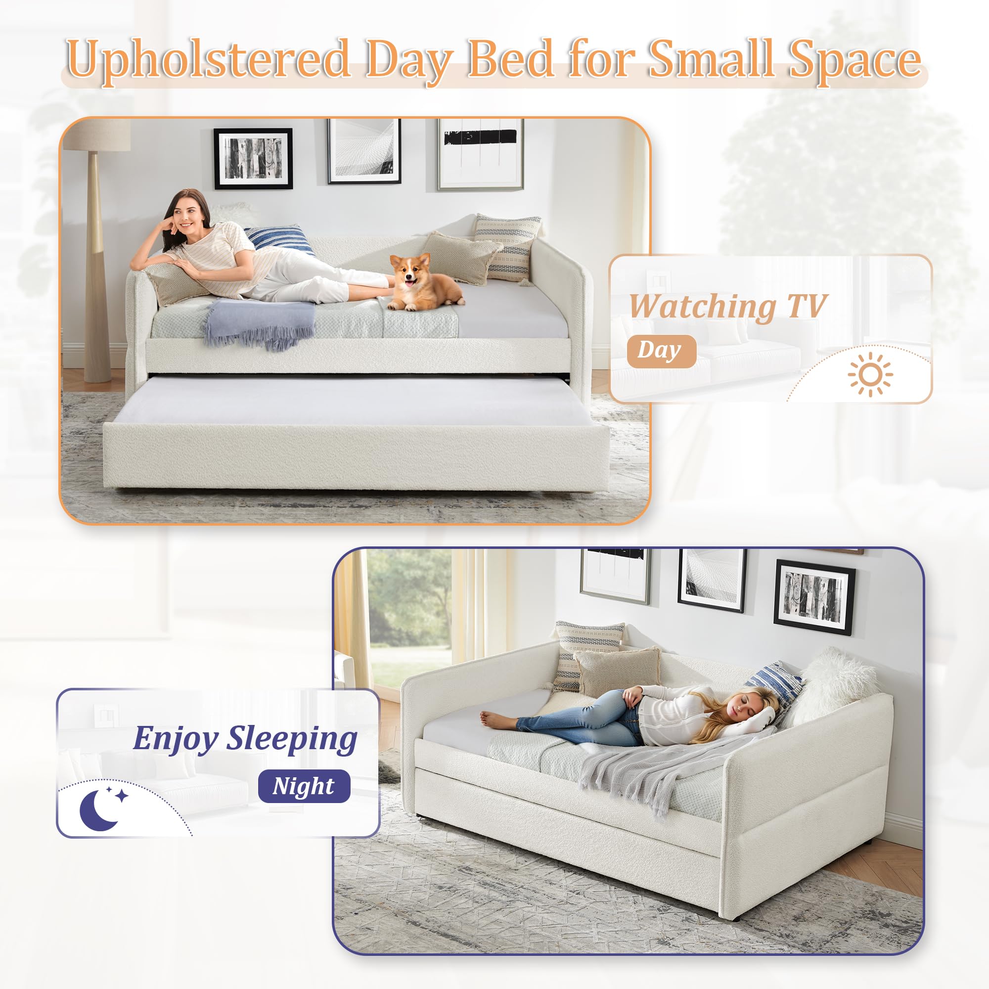Twin Size Daybed with Pop-Up Trundle