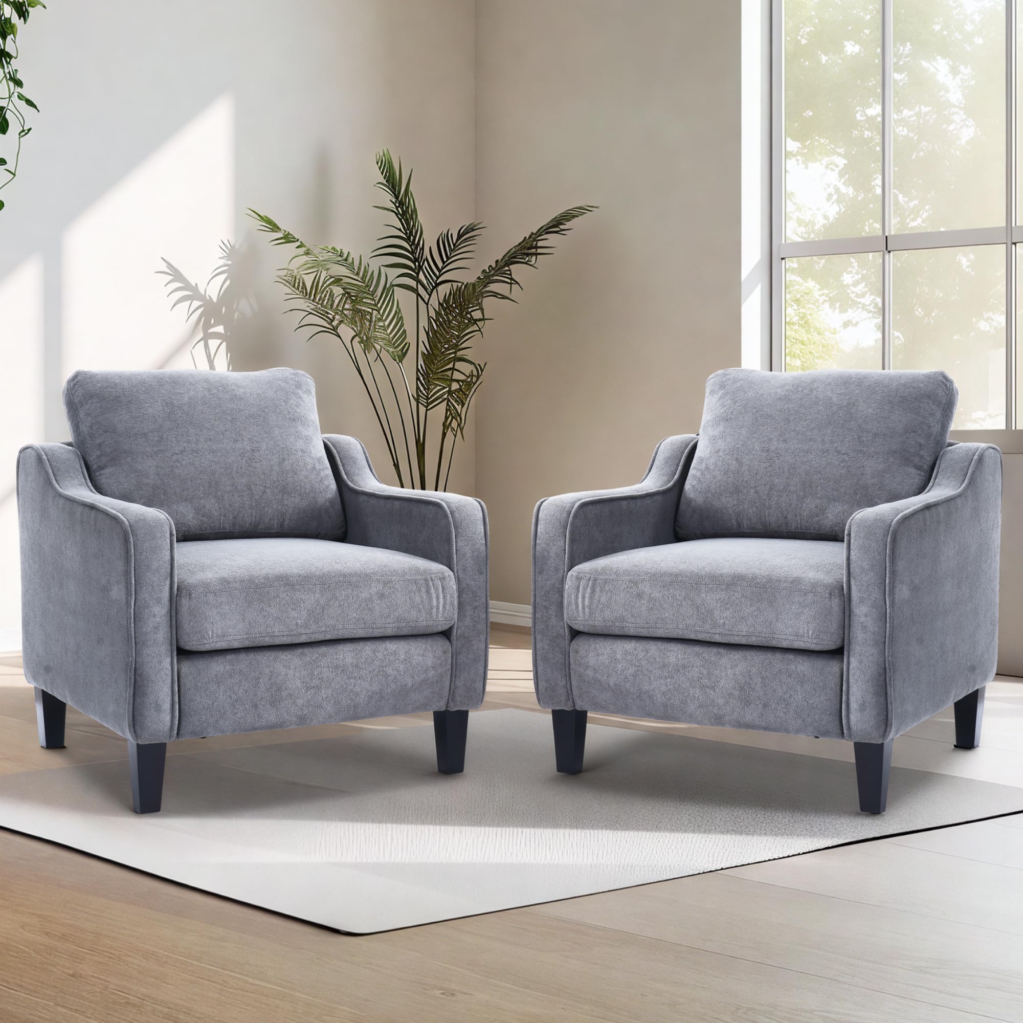 Mid-Century Modern Velvet Accent Chair Grey