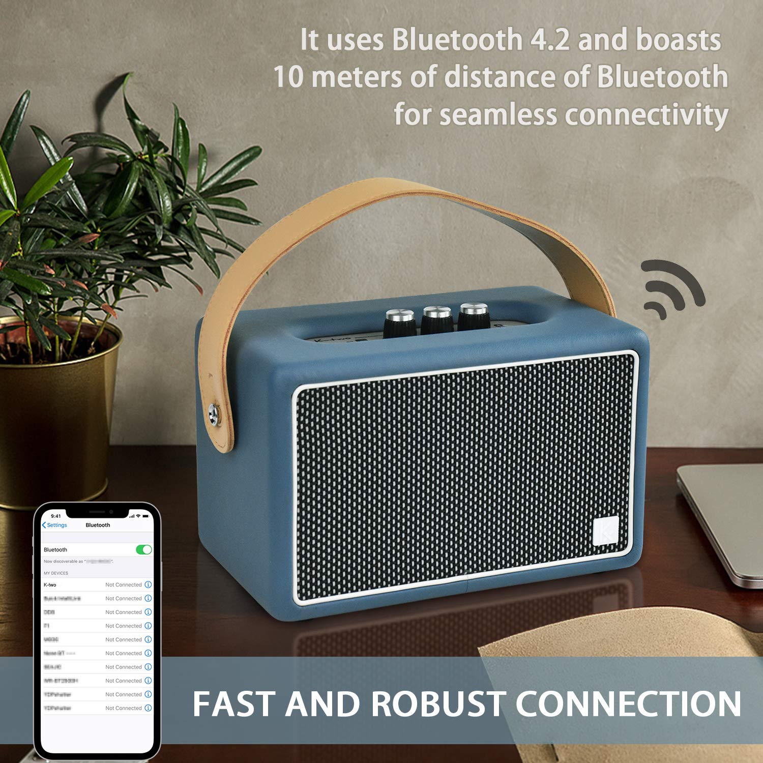 40W Vintage Bluetooth Speaker with Heavy Bass