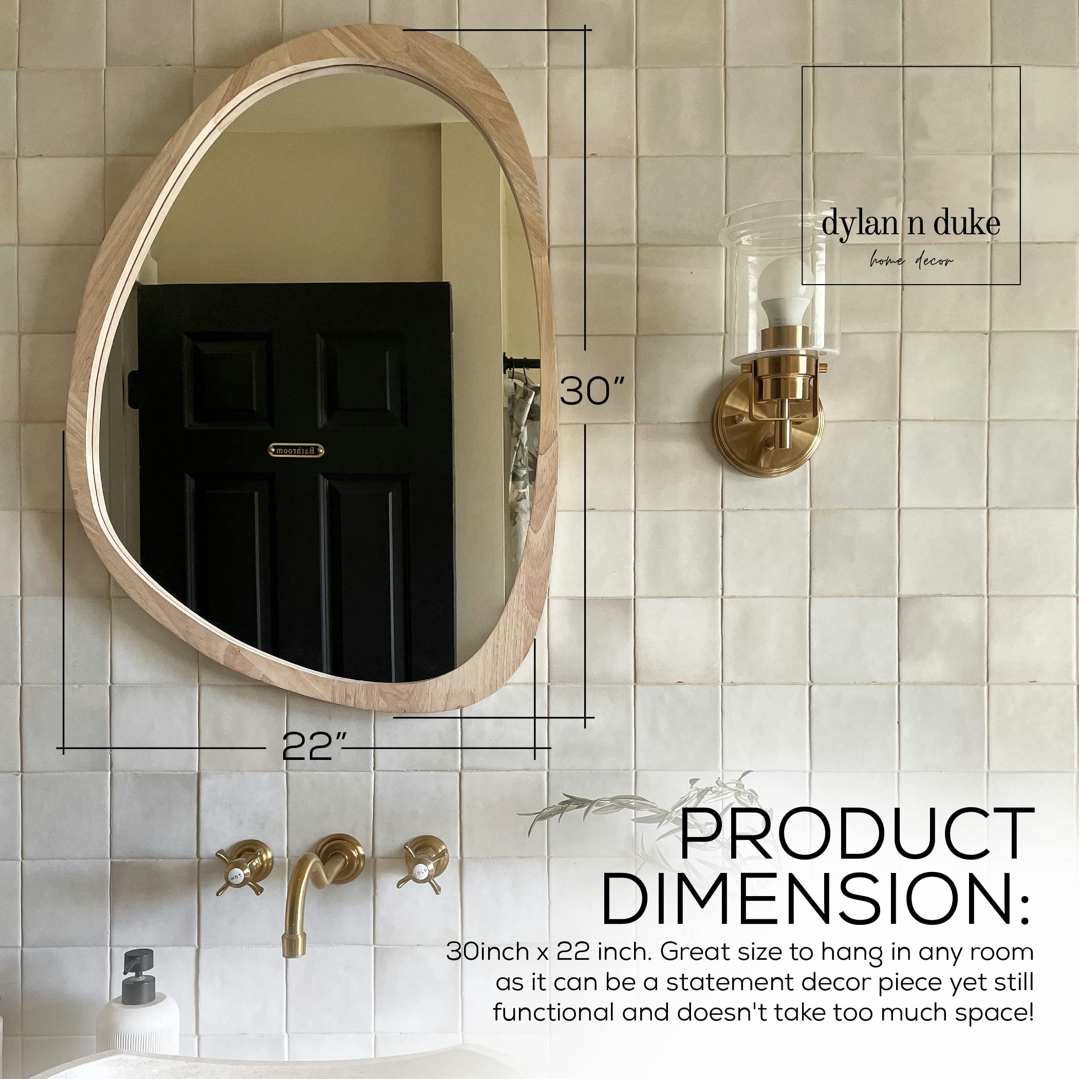 Irregular Wood Frame Boho Mirror